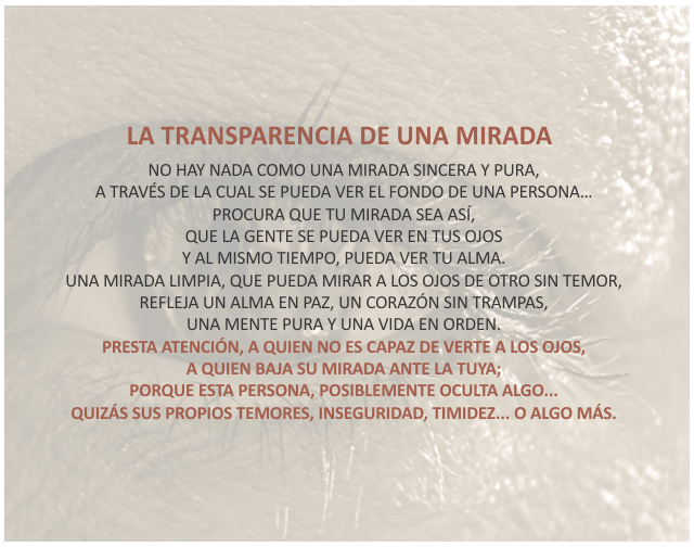 La transparencia de una mirada Enero 29 de 2012